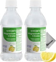 BASICOS 2Pack Κύκνος λεμόνι Μαγνήσιο Κιτρικό πόσιμο διάλυμα 10 oz- Laxative συμπλήρωμα για την ανακούφιση της δυσκοιλιότητας, την κανονικότητα - Bonus Cloth μικροϊνών