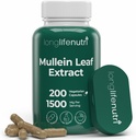 LongLifeNutri Mullein Leaf 1500mg 10:1 Extract - 200 κάψουλες χορτοφάγων, από οργανική σκόνη φύλλων Mullein, συμπλήρωμα βοτάνων για την αναπνευστική φροντίδα, 2-μηνη προμήθεια, μη GMO, GMP Certified, Made in USA