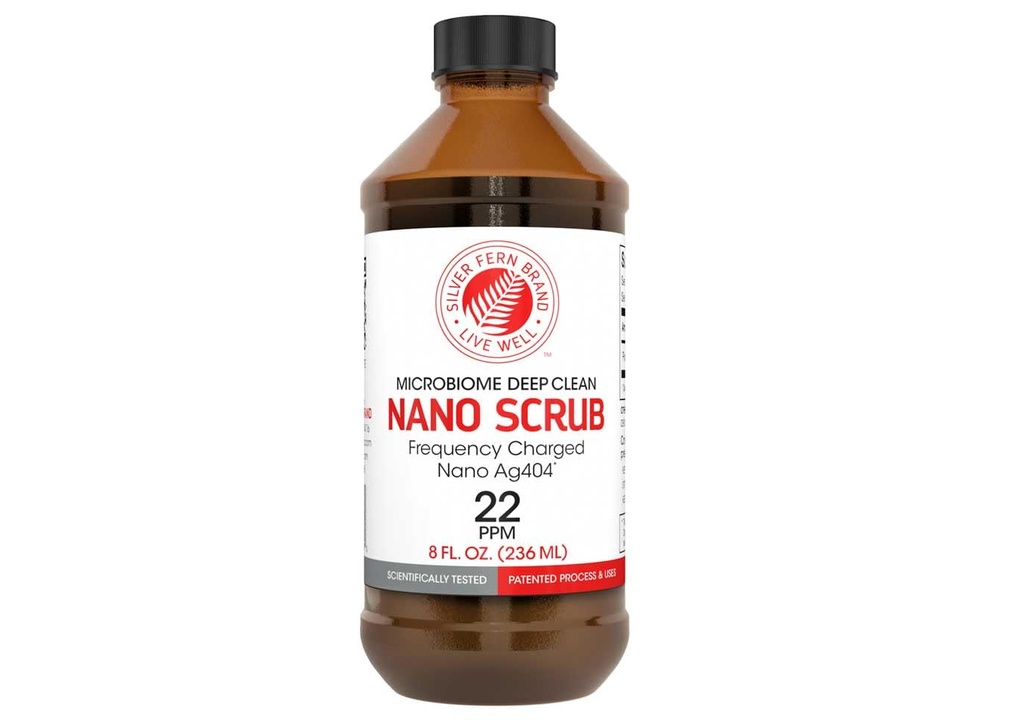 Nano Scrub by Silver Fern Brand - 1 μπουκάλι - 48 εξυπηρετήσεις - Συχνότητα ενεργοποιημένη Nano Ag4O4 - Υγρό