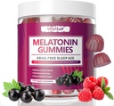 Μελατονίνη Gummies: Συμπληρώματα ύπνου για άνδρες και γυναίκες, 60 Gummies, Natural Sleep Aid, Maximum Strength Sleep Gummies with 10mg Melatonin Per Gummy Supplement, Blackcurant Flavor