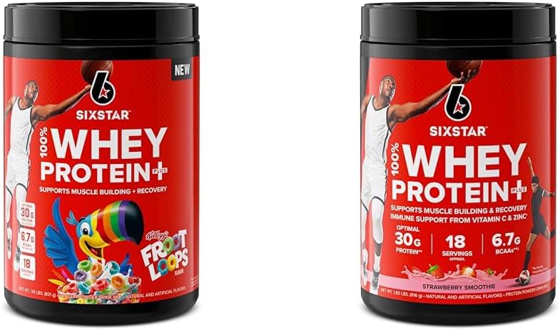 Έξι αστέρια πρωτεΐνη Whey σκόνης φρουτάκια άρωμα & φράουλα smoothie 
