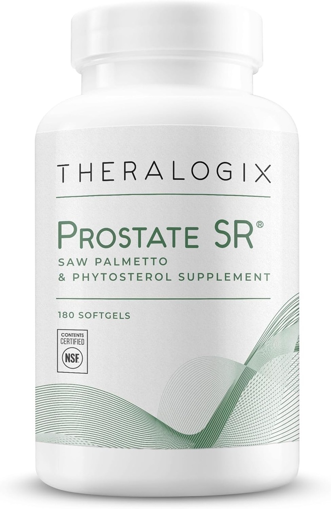 Theralogix Prostate SR Saw Palmetto & Beta-Sitosterol Supplement - Υποστηρίζει υγιή ούρα Φυλλαδική λειτουργία στους άνδρες* - 90-Ημέρα προσφοράς - NSF Certified - 180 Softgels