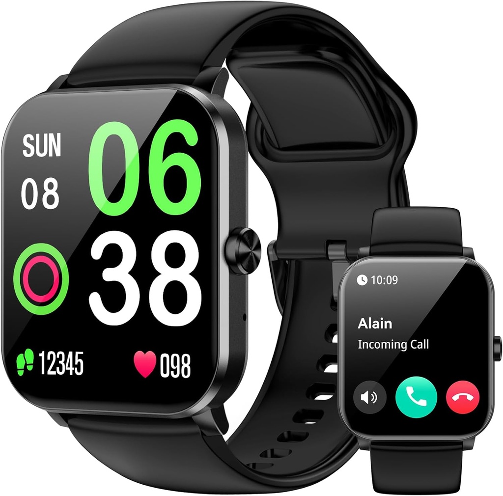 Smart Watch, SmartWatches for Men Women, 1,85" HD Fitness Tracker (Απάντηση/Make Calls), 120+ Sport Modes, Heart Rate/Sleep Monitor, IP68 Αδιάβροχο Fitness Watch, Smartwatch για Android iOS