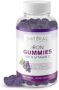 Iron Gummies with Vitamin C - Iron Deficiency Anemia συμπλήρωμα για ενήλικες & παιδιά, μασώμενα, Red Blood Cell Support, Energy, Immune Function, Brain Health, Max Απορρόφηση, 120 Vegan Gummies