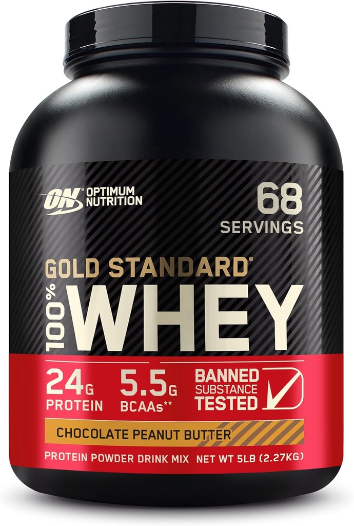 Βέλτιστη διατροφή Gold Πρότυπο 100% πρωτεΐνη Whey σκόνη, σοκολάτα φυστικοβούτυρο, 5 Λίρες (συσκευασία Μαΐου Vary)