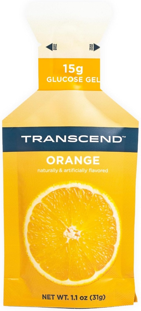 Transcend Foods Πορτοκαλί Τζελ (1.1 oz, Pack of 100) Γέλη Πορτοκαλιού ταχείας δράσης – Χωρίς καφεΐνη, Χωρίς γλουτένη