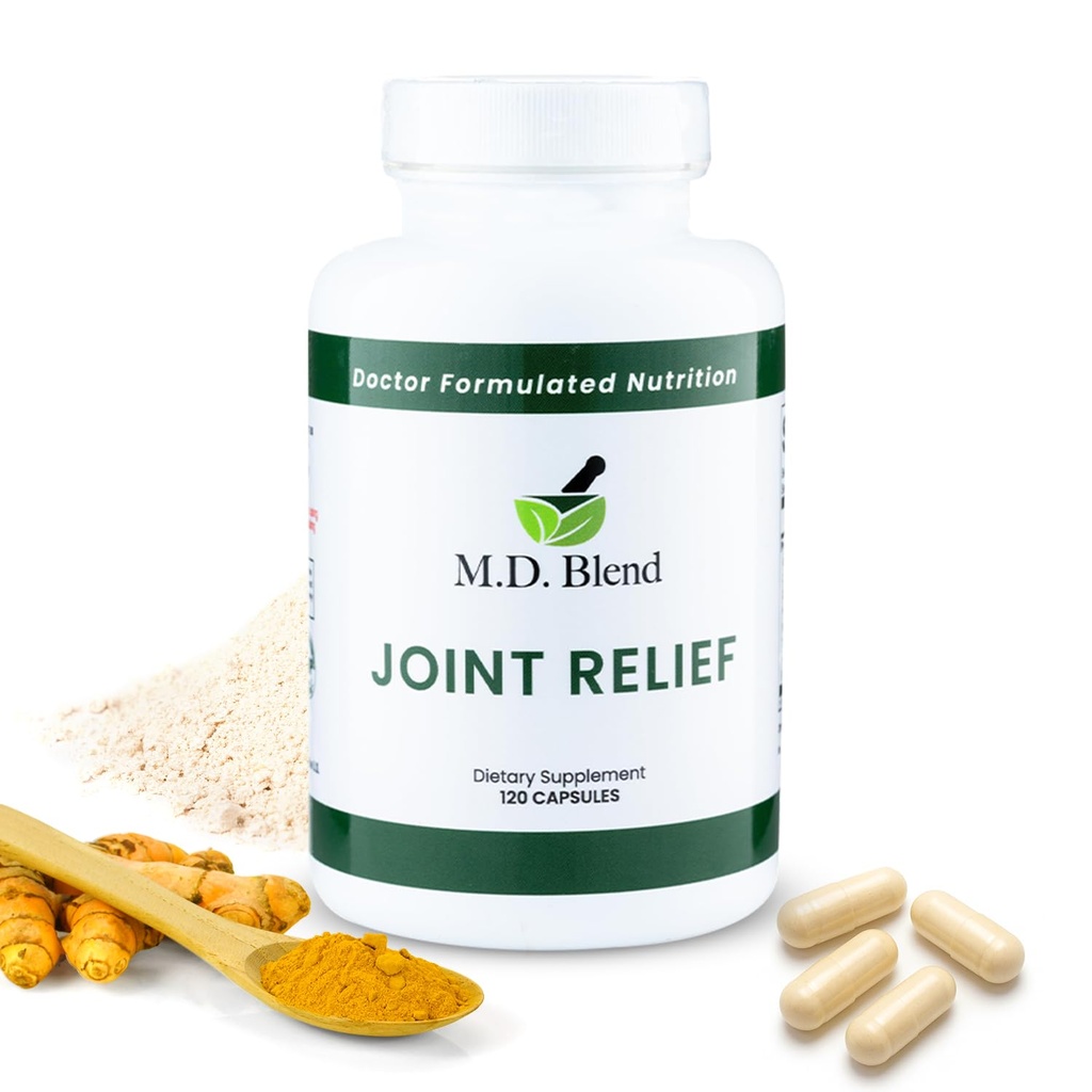 M.D. Joint - Expert Formulated Supplement - Γόνατα, HIPS, Ankles Movement & Mobility - Daily Wellness Blend - Collagen, Hydrolyzed, Glucosamine, BioPerine, Turmeric - 120 Κάψουλες (Pack of 1)