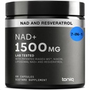 Toniiq NAD+ συμπλήρωμα 1500mg - Ultra High Strength NAD συμπλήρωμα με κλινικά Σπουδασμένα συστατικά με πατενταρισμένο RiaGev-WSTM, ρεσβερατρόλη, και Νιασίνη - 60 κάψουλες