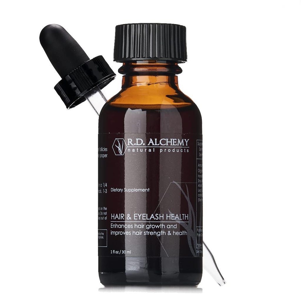 RD Alchemy - 100% Φυσική & Βιολογική Υγεία των μαλλιών & εκχύλισμα λιπαντικών ματιών - Ενισχύστε την ανάπτυξη των μαλλιών, την υγεία, & Λάμψη, ενώ μειώνοντας τα άκρα split, γκριζάρισμα, και την απώλεια μαλλιών - Lashes ματιών Μήκος