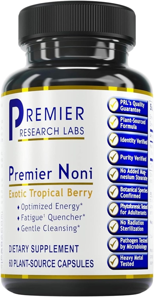 Premier Research Labs Premier Noni - Βιολογικές κάψουλες Noni, χάπια σκόνης Noni, συμπλήρωμα εκχυλίσματος Noni για την υγεία, την ενέργεια και την ανοσοποιητική υγεία Υποστήριξη - 60 κάψουλες χορτοφάγων