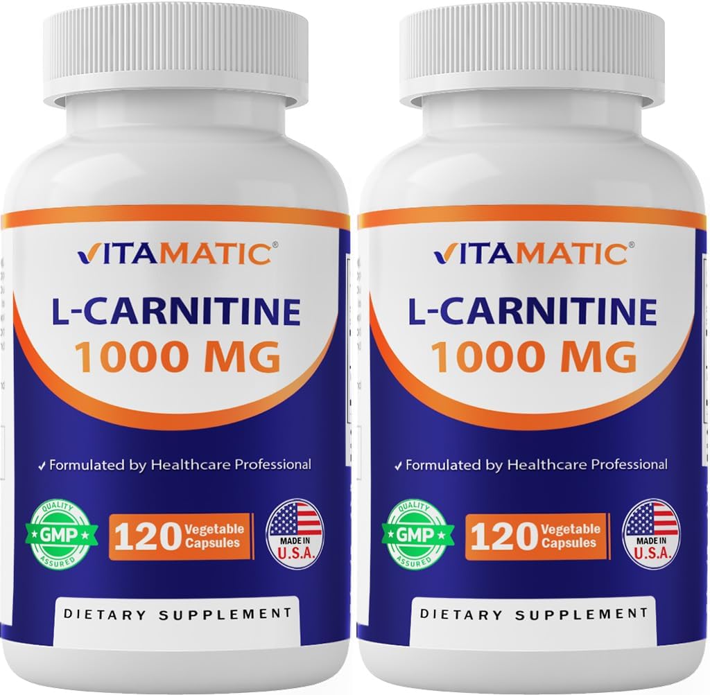 Vitamatic L-καρνιτίνης Φουμαρικό 1000 mg - 120 κάψουλες λαχανικών (2 φιάλες)