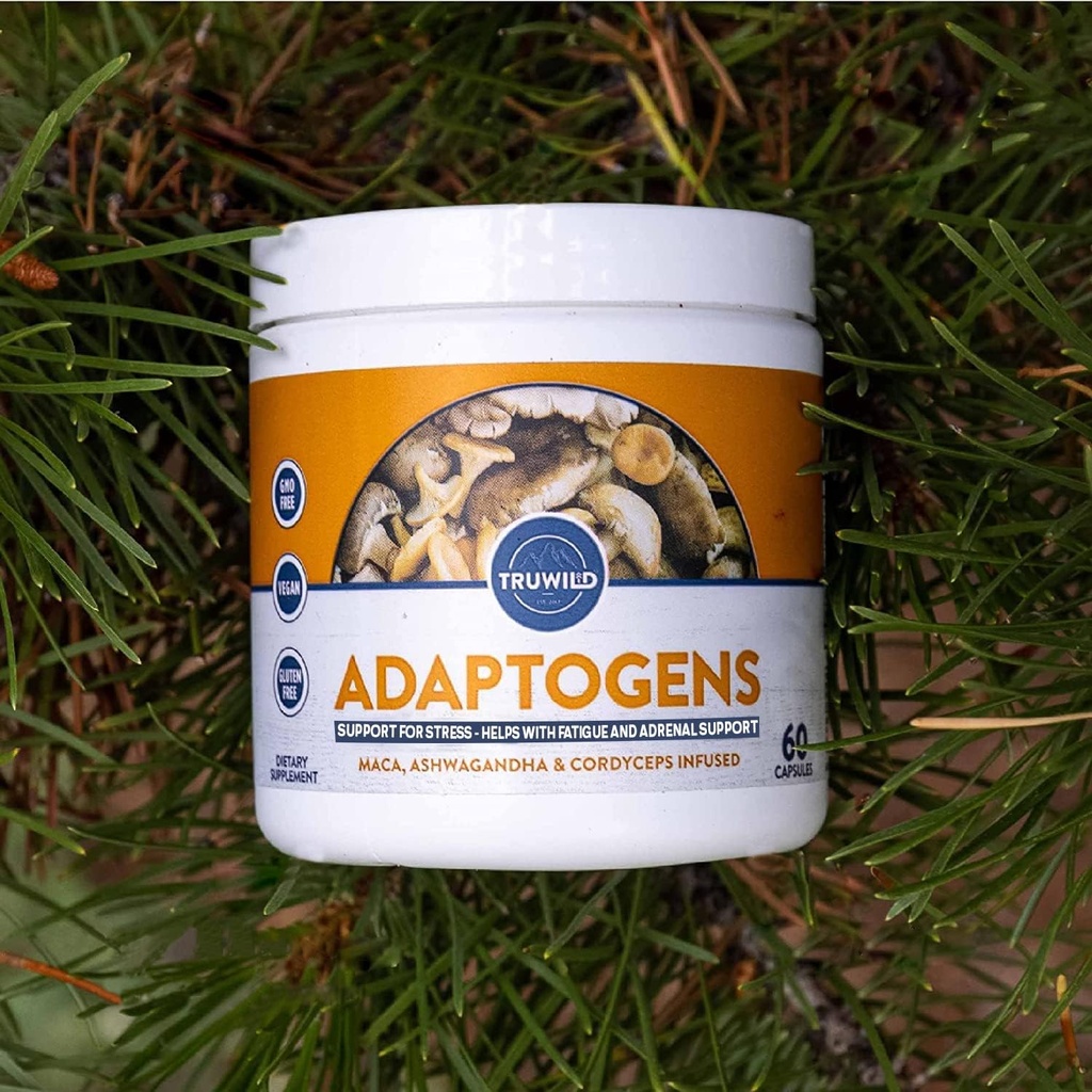 TruWild Adaptogens Vegan Castulation Supplement w/Ashwagandha + Maca w/Full Spectrum Μανιτάρια – Όλα φυσικά – 40 εξυπηρετούν