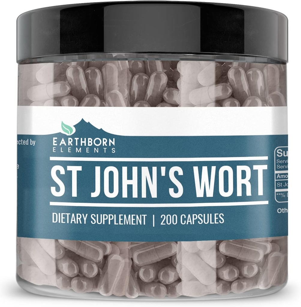 Earthborn Elements St. John’s Wort 200 Κάψουλες, Καθαρές & Αδιάλυτες, Χωρίς Πρόσθετα