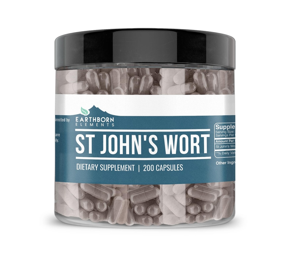 Earthborn Elements St. John’s Wort 200 Κάψουλες, Καθαρές & Αδιάλυτες, Χωρίς Πρόσθετα