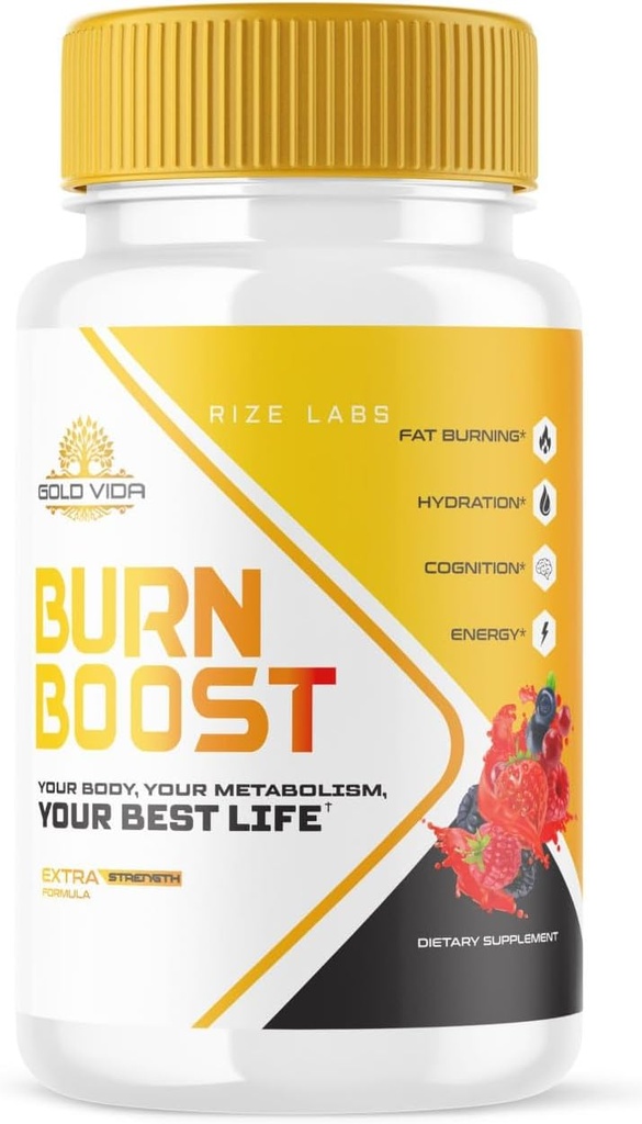 rize labs Gold Vida Burn Boost Weight Loss Supplement, Κάψουλες για την ολική ευεξία του σώματος και ένα υγιεινό τρόπο ζωής, Χάπια για Leaner Physique (60 κάψουλες)