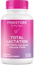 Pink Stork Total Γαλουχία συμπλήρωμα για τον εφοδιασμό του μητρικού γάλακτος, οργανικό fenugreek και Alfalfa για την υποστήριξη του θηλασμού, της ροής του γάλακτος, και την παραγωγή, Επιλόχεια Απαραίτητα - 60 κάψουλες