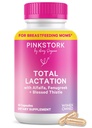 Pink Stork Total Γαλουχία συμπλήρωμα για τον εφοδιασμό του μητρικού γάλακτος, οργανικό fenugreek και Alfalfa για την υποστήριξη του θηλασμού, της ροής του γάλακτος, και την παραγωγή, Επιλόχεια Απαραίτητα - 60 κάψουλες
