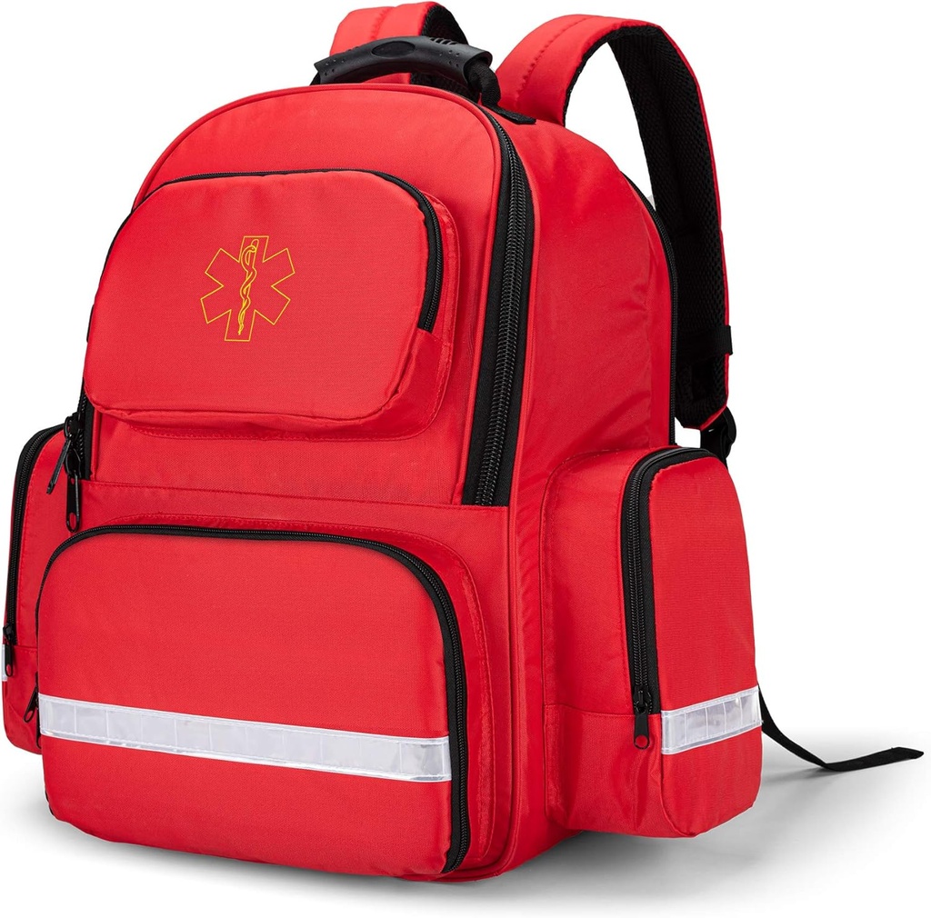 Trunab πρώτη τσάντα Responder Trauma Trauma άδεια, ιατρική εξάρτηση έκτακτης ανάγκης Αποθήκευση πακέτο τσάντα άλμα για EMT, EMS, αστυνομία, πυροσβέστες, αξιωματικούς ασφαλείας - πατενταρισμένο σχέδιο κόκκινο