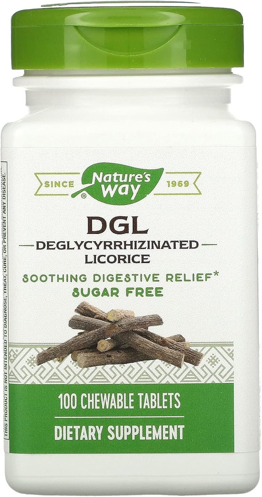 Nature's Way, DGL (Without Fructose), 100 Chewable Tablets