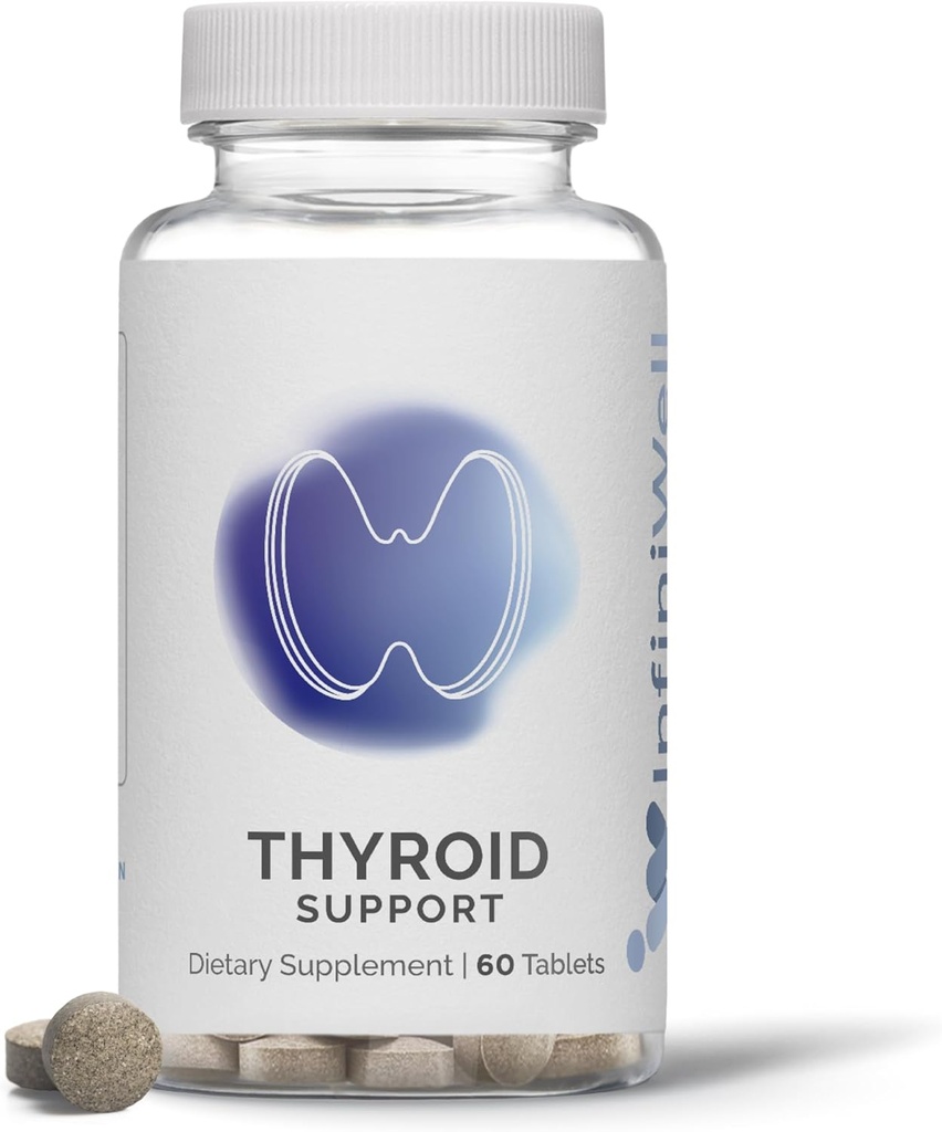 InfiniWell Thyroid Support Complex - Στοχευμένη Thyroid συμπλήρωμα - Προώθηση Ορμονική Σήμανση, Μεταβολική Υγεία & Μιτοχονδριακή Παραγωγή Ενέργειας - με Ιώδιο, Σελήνιο & Περισσότερα (60 δισκία)