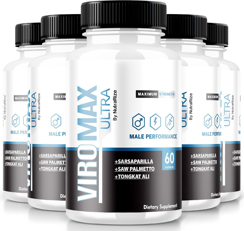 NutraRize (πακέτο των 5 ViroMax Ultra Pills, μέγιστη δύναμη Formula για την αύξηση της ενέργειας και της απόδοσης, όλα τα φυσικά κάψουλες για την αντοχή των μυών, Κριτικές συμπλήρωμα (300 κάψουλες)