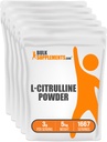 BulkSupplements.com L-Citrulline Powder - Συμπλήρωμα κιτρουλίνης, Συμπλήρωμα νιτρικού οξειδίου - Χωρίς γεύση και γλουτένη - 3g ανά μερίδες, 1kg (Pack of 5) (11 lbs)