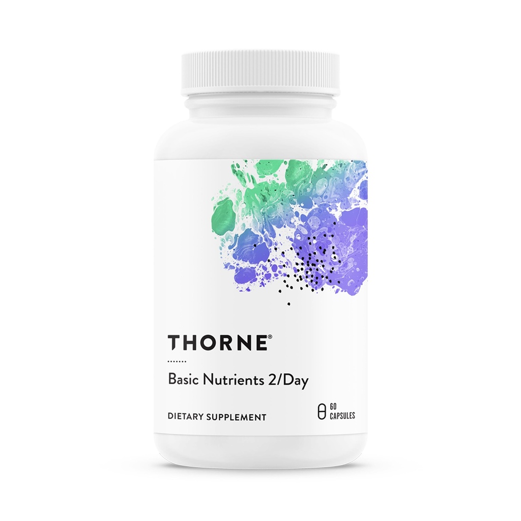 THORNE - Βασικά θρεπτικά συστατικά 2/ημέρα - Πλήρης ημερήσια πολυβιταμίνη με βέλτιστη βιοδιαθεσιμότητα - Βιταμίνη & Ορυκτή Φόρμουλα - Γλουτένη, Γαλακτοκομικά & Χωρίς Σόγια - 60 Κάψουλες - 30 Σερβιέτες