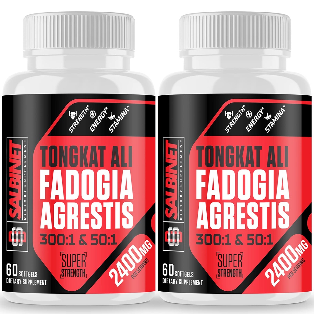 2400mg Fadogia Agrestis Tongkat Ali Συμπληρώματα - Third Party Tested - 1400mg Fadogia Agrestis & 1000mg Tongkat Ali, Μέγιστη δύναμη, μυϊκή μάζα & αθλητική απόδοση, 2 συσκευασίες