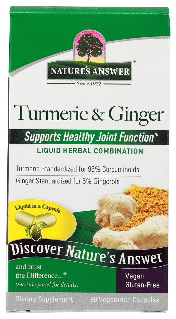 Απάντηση της φύσης Turmeric και Ginger Κάψουλες 90 Κόμη 