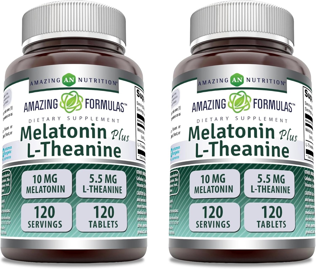 Εκπληκτικές Φόρμουλες Μελατονίνη 10 Mg Plus L-Θεανίνη 5.5 Mg Συμπλήρωμα 
