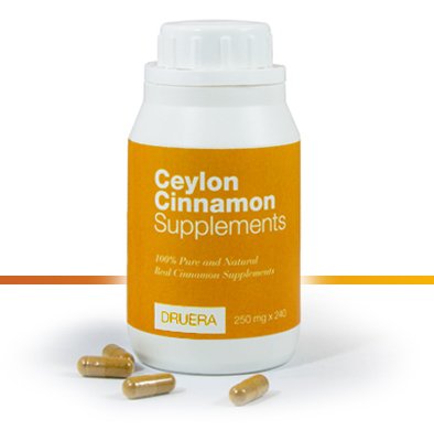 Dru Era Ceylon Cinnamon Συμπληρώματα 250mg X 240 Κάψουλες με 100% Alba Ceylon Cinnamon Powder & Shipped from Ceylon by DRUERA (1)