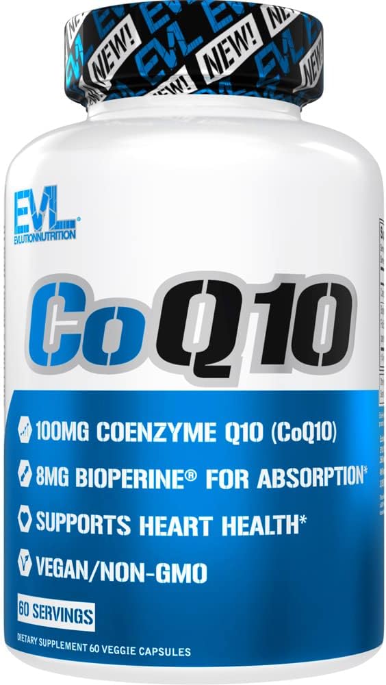EVL Υψηλή Απορρόφηση CoQ10 100mg - Advanced Antioxidant Coenzyme Q10 συμπλήρωμα για την υγεία Brain Support Ενεργειακή παραγωγή και υγιή γήρανση - CoQ10 με Bioperine Συμπλήρωμα Υγείας