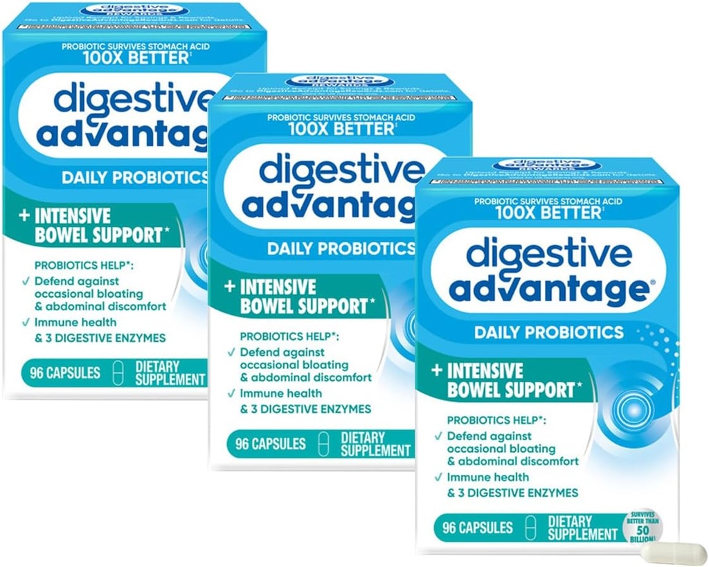 Digestive Advantage Intensive Bowel Support, 96 Κάψουλες (πακέτο των 3)