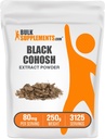 BulkSupplements.com Black Cohosh Extract Powder - from Black Cohosh Root, Herbal Supplement - Vegan & Gluten Free, 80mg per Serving, 250g (8.8 oz) (Pack of 1)