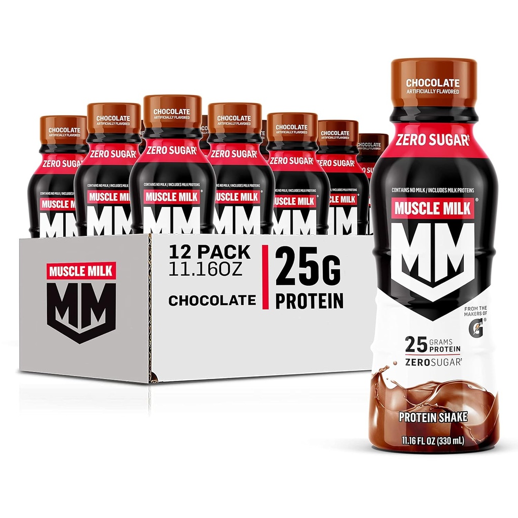 Μυϊκό Γάλα Γνήσια πρωτεΐνη Shake, σοκολάτα, 25g πρωτεΐνη, 11.16 Fl Oz (πακέτο των 12), συσκευασία μπορεί να Vary