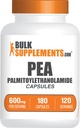 BulkSupplements.com Κάψουλες Palmitoylethanolamide - Συμπληρώματα πίτας, Palmitoylethanolamide 600mg για την υποστήριξη immmune - Χωρίς γλουτένη, 1 κάψουλα ανά υπηρεσία, 180 κάψουλες (πακέτο του 1)