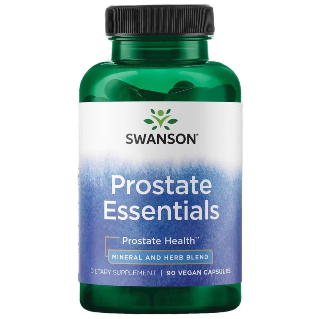Swanson Prostate Essentials - Ορυκτό και βοτανικό συμπλήρωμα που προωθεί την υποστήριξη της υγείας Prostate - ψευδάργυρος και Saw Palmetto Formula Βοηθώντας την ουρική ροή και τον έλεγχο της ουροδόχου κύστης -(90 κάψουλες λαχανικών) 1 συσκευασία