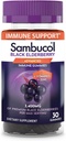 Sambucol Black Elderberry Gummies - Elderberry με ψευδάργυρο και βιταμίνη C για ενήλικες, Sambucus Gummies, ανοσοποιητική υποστήριξη - 30 κόμης