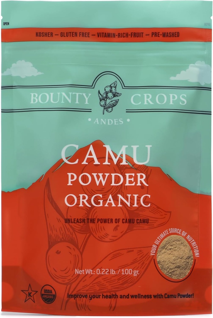 Organic Camu Camu Powder (3.5 oz, 100 gr), High Vitamin C, Non-GMO, Gluten-Free Superfood