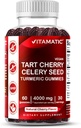 Vitamatic Tart Cherry with Celery Seed Gummies - 4000mg Ισοδύναμο ανά υπηρεσία (από 10:1 Extract 400 mg)