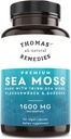Thomas's all-natural Remedies Irish Sea Moss Capses, Sea Moss with Bladderwrack & Burdock Root Organic for Gut Health, Digestion, Energy & Immune Support, 120 Seamoss Pills
