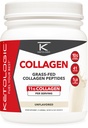Ketologic Grass Fed Collagen Hydrolysate Powder (Unflaved) (1 LB) - 41 εξυπηρετήσεις, 11 G Collagen Per Serving, 10 G πρωτεΐνη ανά υπηρεσία - Grass-fed Κολλαγόνο Πεπτίδια