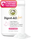 Wholistic Pet Organics Digest-All Plus: Probiotics Horse Powder - 1 Lb - Προβιοτικά Equine και Προβιοτικά με Digestive Ένζυμα - Συμπληρώματα Equine Digestive για Αέριο, Δυσκοιλιότητα και Υγεία των Ούλων