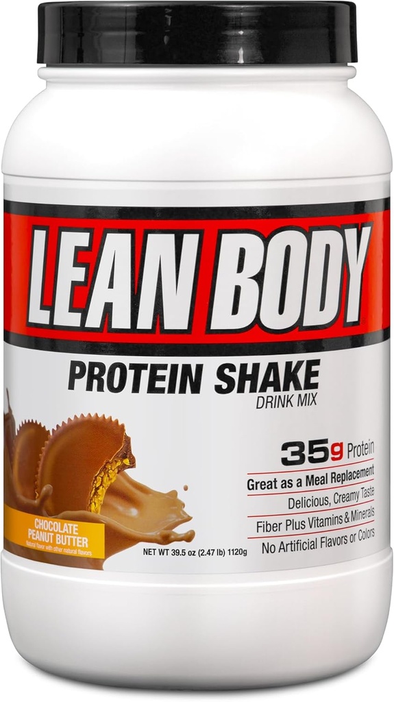 LABRADA Nutrition – Lean Body High Protein Meal Replacement Shake, Whey Protein Powder για απώλεια βάρους και μυϊκή ανάπτυξη, Σοκολάτα Φυστικοβούτυρο, 2,47LB Συσκευασία του σωλήνα μπορεί να Vary