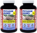 Yerba Prima Psyllium Husks Veg Caps - 180 Count (2 Pack) (625mg) - Vegan, Non-GMO, Gluten Free, Colon Cleanser, Daily Fiber Supplement for Gut Health & Regularity