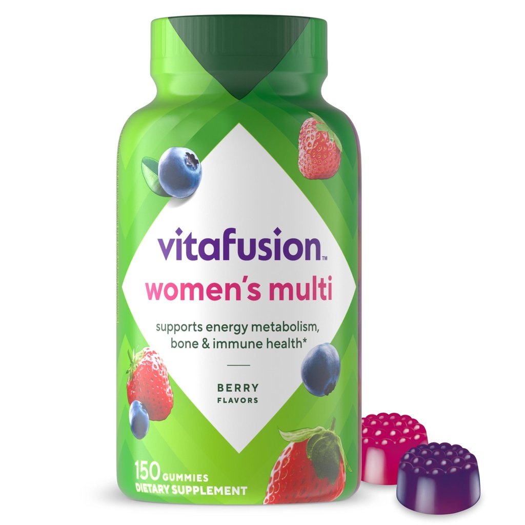 Vitafusion Women Multivitamin Gummies, Berry Flavored Daily Vitamins for Women with Vitamins A, C, D, E, B-6 και B-12, 150 Count, 75 Day Supply, 150 Count
