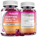 Cortisol Supplements for Women Men, Cortisol Gummies with Ashwagandha, Magnesium, L-Theanine, Phosphatidylserine, B6 for Cortisol Detox, Relaxation, Sleep, Focus, Sugar-Free, Vegan, 120