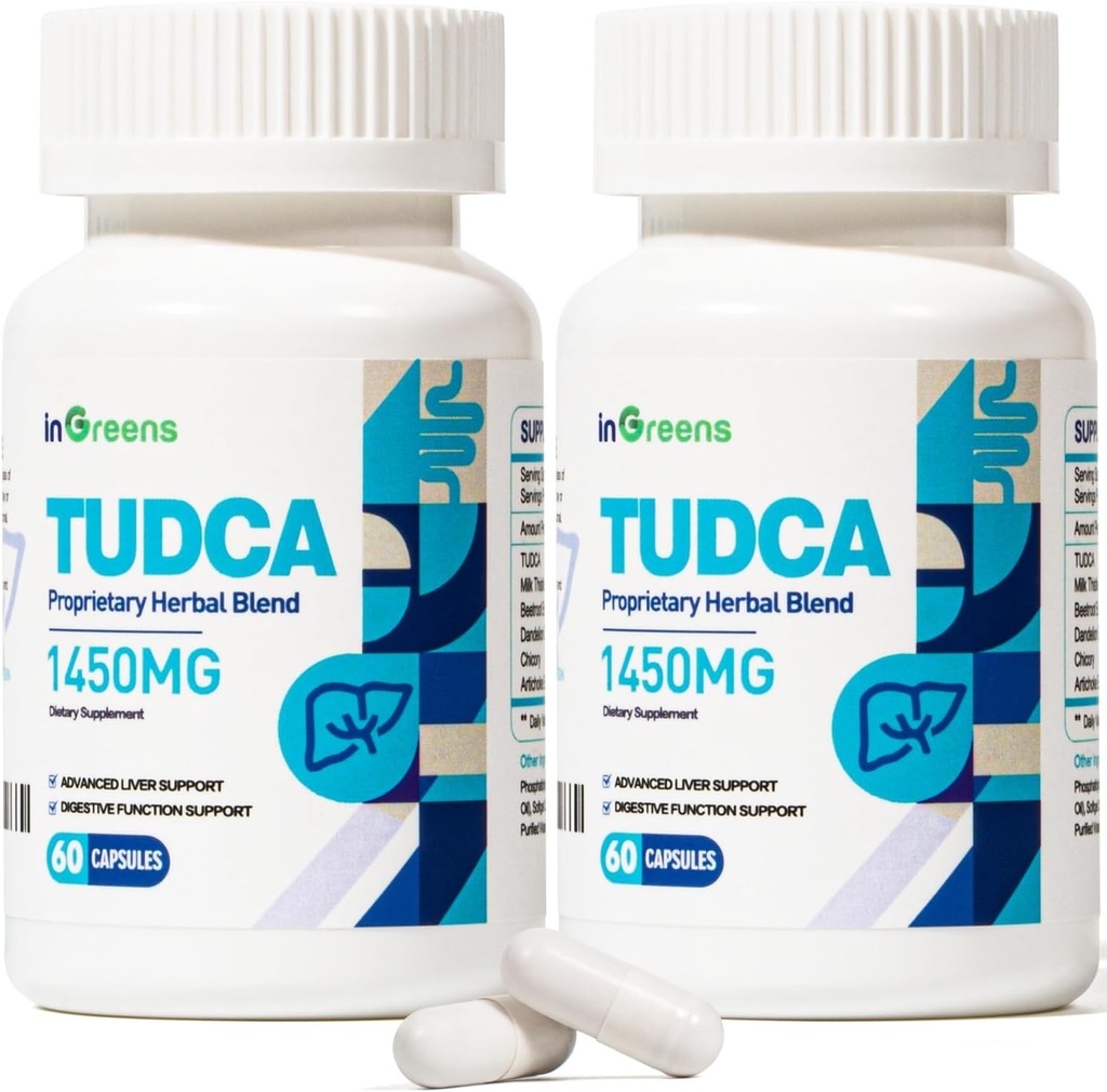 1450MG TUDCA συμπλήρωμα ήπατος, Bile Salts συμπλήρωμα υποστήριξης ήπατος Complex, Liver Health for Liver Kidney Cleanse Detox and Repair, 60 κάψουλες