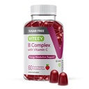 VITEEY Βιταμίνη Β Σύμπλεγμα Gummies με Βιταμίνη C, Χωρίς ζάχαρη - Ενέργεια, Μεταβολισμός & Νεύρο Υγεία - B6, B12, Φολικό οξύ, Βιοτίνη - Vegan, Ζελατίνη Δωρεάν, GMO Δωρεάν - Νόστιμο Μασητό Φράουλα Γεύση Gummy