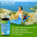 Na'trition NATRITION Lung Support Supplement – Lung Health Φυσικό συμπλήρωμα για άνδρες και γυναίκες – Καλύτερο συμπλήρωμα πνευμόνων με βιταμίνη C, ψευδάργυρο, Quercetin και Ginger σκόνη – 60 κάψουλες